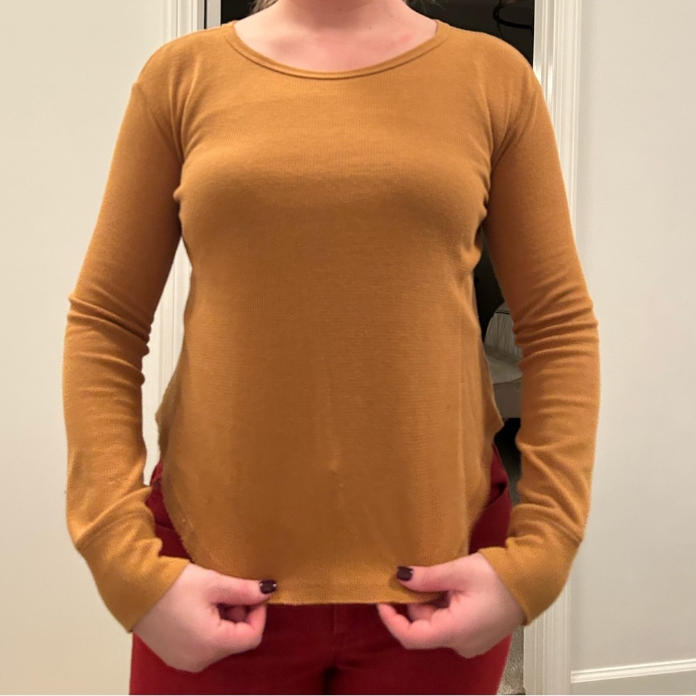 Molly Green mustard yellow size small long sleeve t shirt